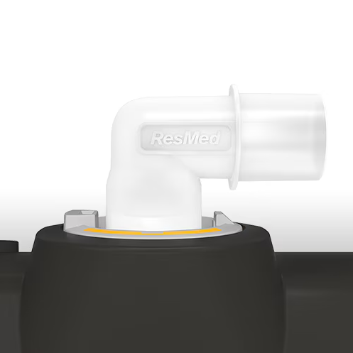 Conector de salida angulado para equipos Air en vista lateral (ResMed)
