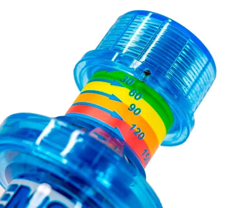 Detalle del entrenador de fuerza muscular espiratoria EMST150 (Keylab Medical)